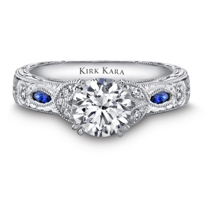 The September Birthstone - Sapphire Diamond-Engagement-Ring-with-Sapphires-67
