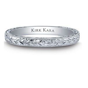 April Birthstone of the Month - Diamond Hand-engraved wedding band-61