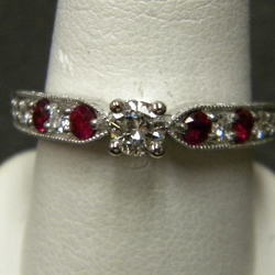 Antique Style Diamond and Ruby Ring 