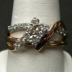 Rose and White Gold Diamond Ring 