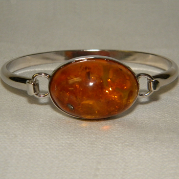 photo number one of Amber and Sterling Silver Bangle item Custom30