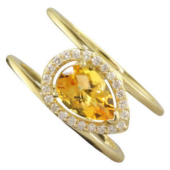 photo number one of 14K Yellow Gold Citrine/Diamond Ring item RPF181CC1CI