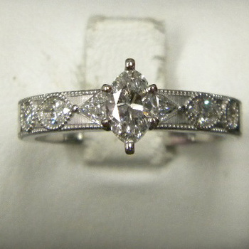photo number one of Marquis Diamond Ring item Custom74