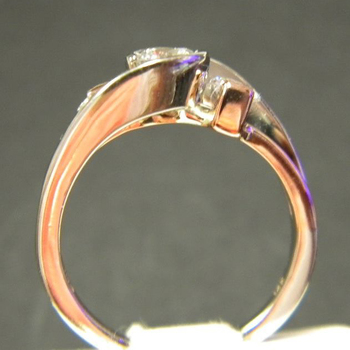 photo number three of Rose and White Gold Diamond Ring item Custom80