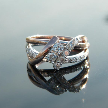photo number one of Rose and White Gold Diamond Ring item Custom83