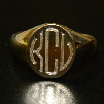 photo number one of Hand Engraved Signet Ring item 7231620402