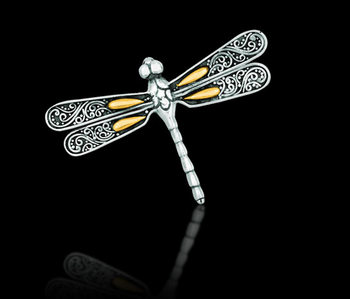 photo number one of Single Dragonfly Pendant item SILCH6081