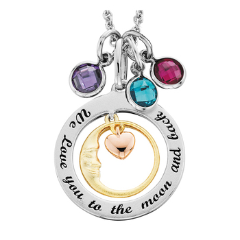 photo number one of Love You To The Moon & Back Pendant item SS-FJ249P