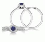 photo of Hint - 14K White Gold 4mm Round Blue Sapphire/Diamond Wedding Ring item RBC017S13WI