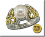 photo of Sterling Silver /14K Yellow Gold Freshwater Pearl Ring item RSV006P2XNI