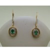 photo of 14K Yellow Gold Emerald W Rhodium Diamond Area Earrings  item ECC023E23CI