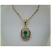 photo of 14K Yellow Gold Emerald W Rhodium Diamond Area Pendant  item PCC023E23CI